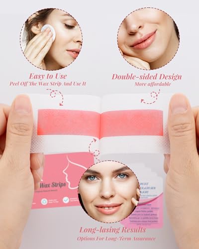 bluugru 38PCS Facial Wax Strips Kit for Women with Calming Oil Wipes