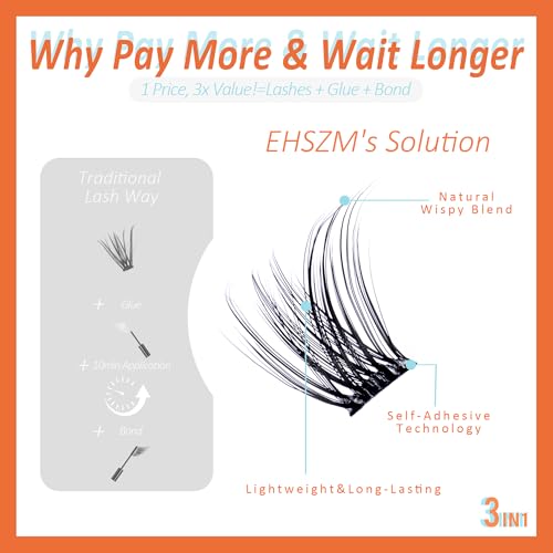 Self-Adhesive Lash Clusters Kit Bloom (10-14 mm) - EHSZM Beauty
