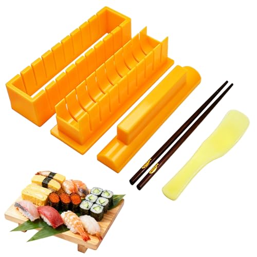3-in-1 Sushi Maker Kit with Mold, Chopsticks & Spoon for DIY Sushi