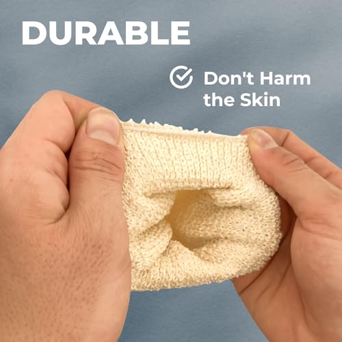Natural Hemp Shower Mitts - Exfoliating Bath Gloves Set of 2