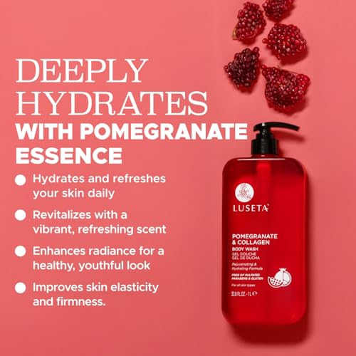 Luseta Pomegranate Collagen Body Wash for Dry Skin - 33.8oz
