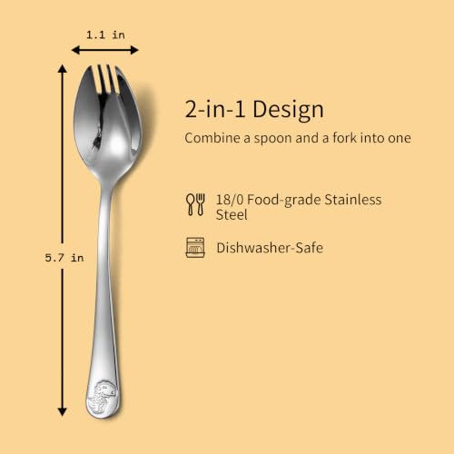 Alata Mini Sporks - 4-Pack Stainless Steel Cutlery for Soup & Dessert