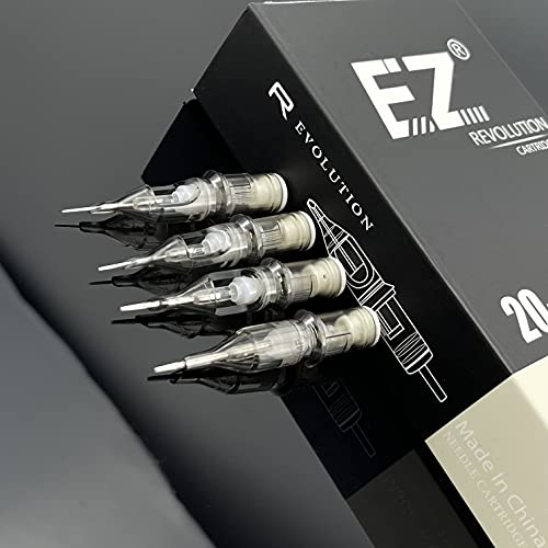 EZ Tattoo Cartridge Needles 20Pcs #12 (1207RL) Round Liner Disposable for Rotary Machines