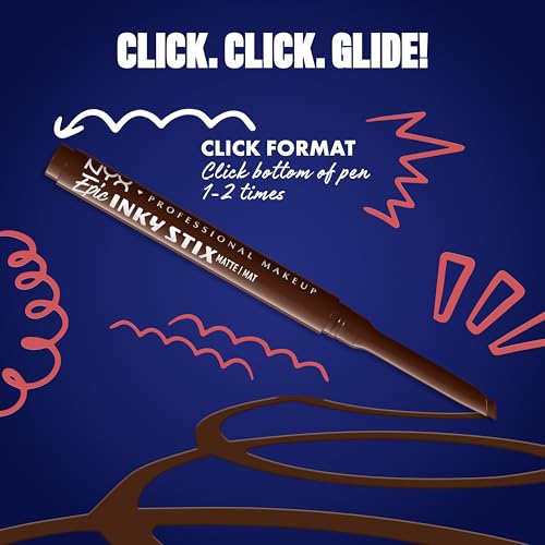 NYX Epic Inky Stix Eyeliner - Waterproof Cream Gel, 24HR Wear, 02 Ember Energy