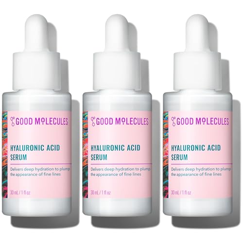 Good Molecules Hyaluronic Acid Serum 1 fl oz (Pack of 3) - Deep Hydration for All Skin Types