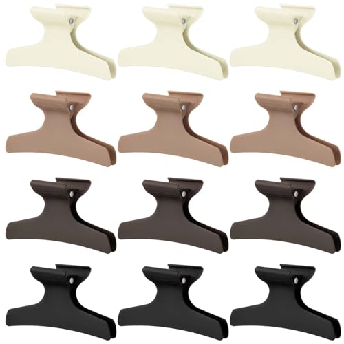 Batiyeer 12 Pcs Neutral Butterfly Claw Clips for Hair Sectioning