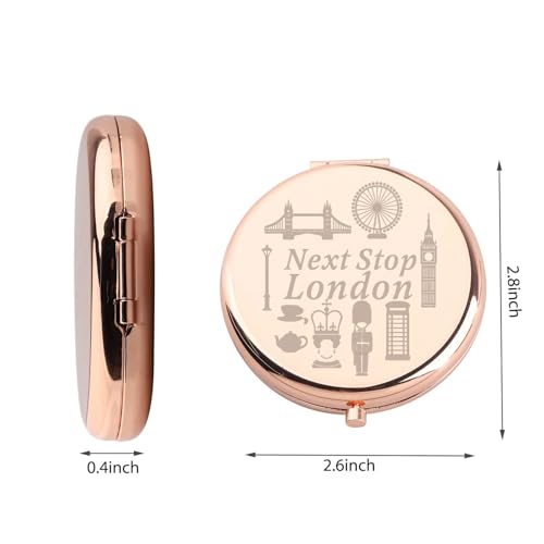 WUSUANED London Travel Makeup Mirror - Durable Stainless Steel Gift