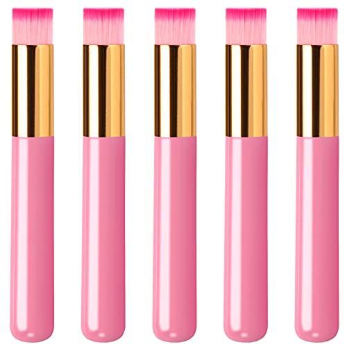 Dming 5-Piece Pink Lash Shampoo Brush Set for Eyelash Extensions – 1 Pack (Pink)