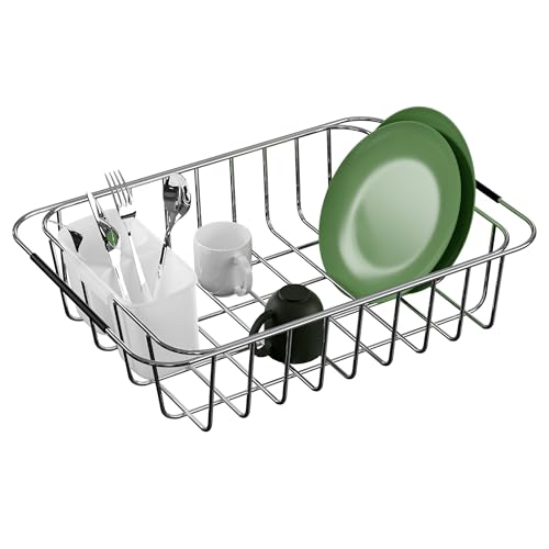 SANNO Hanging Utensil Holder Caddy with Dual Compartments - White