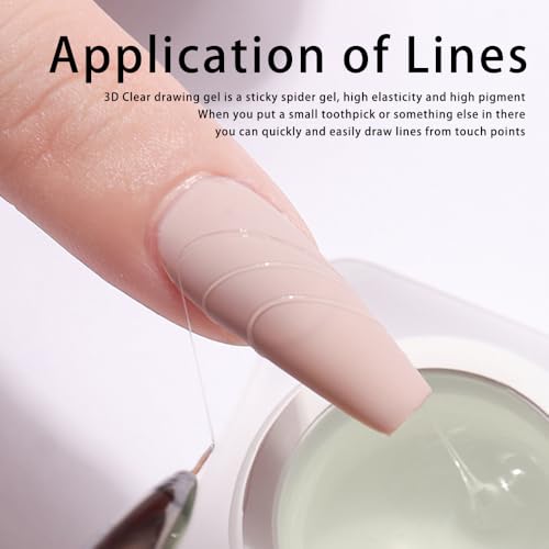 Gyraolvant Clear Spider Gel for Nails - Transparent 3D Nail Art Polish for DIY & Salon Use