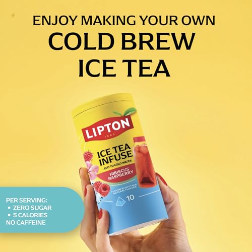 Lipton Hibiscus Raspberry Cold Brew Tea Bags - 10 Count Pack