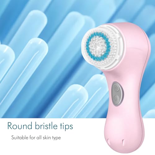 Microtree Sonic Facial Cleansing Brush - Deep Clean & Exfoliate, Waterproof & Rechargeable, 2 Speed Modes with Extra Heads