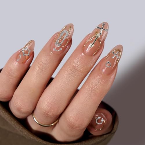 120PCS Silver Cross & Star Nail Charms for DIY Manicure