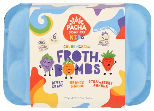 Pacha Soap Co. Color-Changing Froth Bath Bombs, 6-Count, 12 oz Set