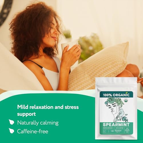 Organic Spearmint Tea Loose Leaf 3 oz - Digestive & Hormonal Support