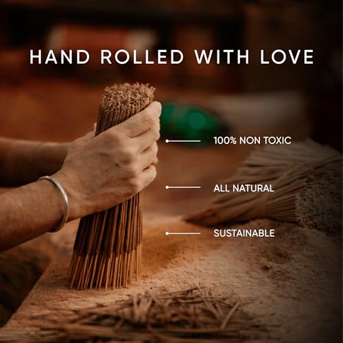 RAAHI Patchouli Incense Sticks with Holder - 120 Handcrafted Sticks for Meditation & Home Fragrance