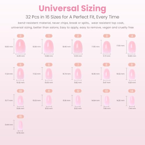 Nail Reformation Iced Guava Press-On Nails, Short Round Glossy Fake Nails
