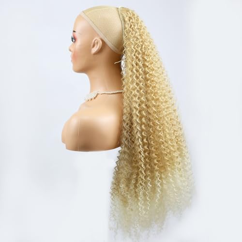 28 Inch Afro Kinky Curly Drawstring Ponytail Extension for Black Women