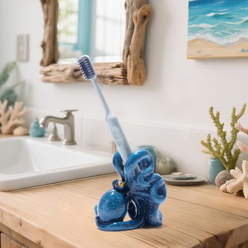 Hodao Octopus Toothbrush Holder - Cute Resin Stand for Kids & Adults