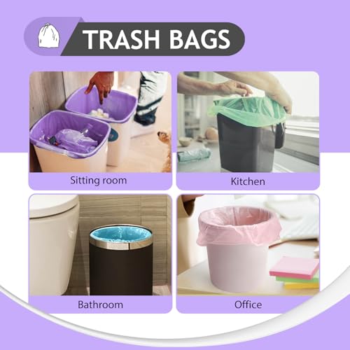 Teivio 4 Gallon Colorful Clear Trash Bags - 300 Count