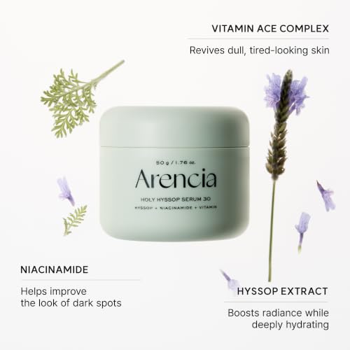 ARENCIA Glow Hyssop Overnight Face Mask Serum 1.76 Fl Oz - Hydrating Anti-Aging Serum for Younger Looking Skin