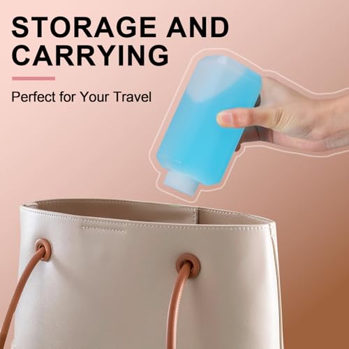 16oz Translucent Reusable Plastic Bottles with Caps - 6 Pcs
