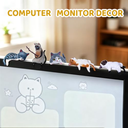 12 Mini Resin Cat Figurines Set - Cute Collectible Decor for Home & Office