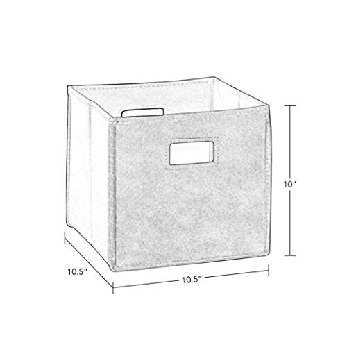 10-Inch Tall Cream Storage Bins - 2-Pack Fabric Cubes with Handles