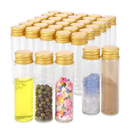 20ml Clear Glass Vials with Screw Caps - 35-Pack Small Sample Jars