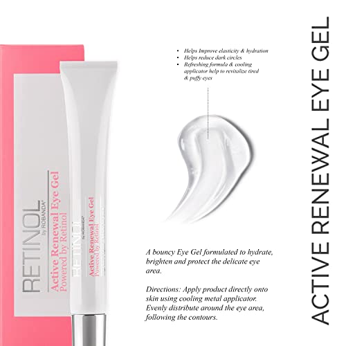 Robanda Retinol Eye Gel for Dark Circles & Puffiness - Anti-Aging Under Eye Treatment