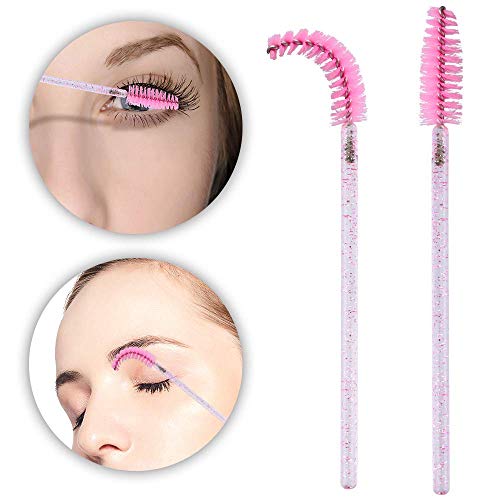 G2PLUS 500PCS Pink Eyelash Mascara Brushes Spoolies Applicator Wands