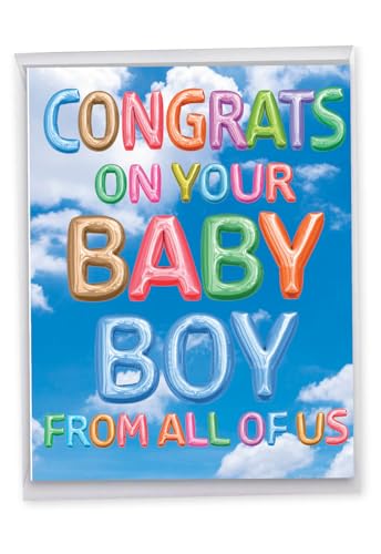 Jumbo Baby Congratulations Card for New Parents - 8.5 x 11 Inch