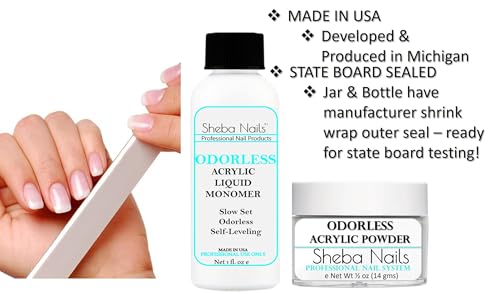 Sheba Nails Odorless Acrylic Nail Kit - 2 Piece Set for State Board