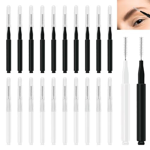 20 Pack Micro Eyebrow Brushes for Brow Lamination - Portable Spoolies