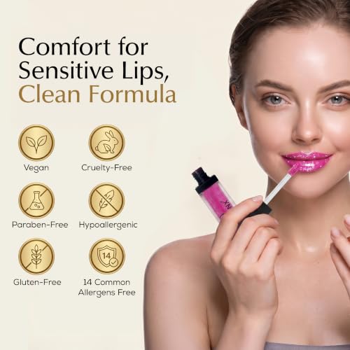 EPILYNX Glitter Lip Gloss Sweet Tooth Fuchsia | Long-Lasting Hydrating Shine