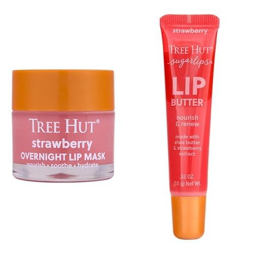 Tree Hut Strawberry Lip Care Bundle: Lip Butter & Overnight Lip Mask