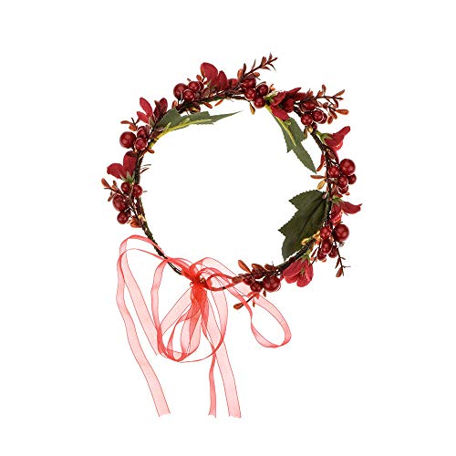 Christmas Flower Crown Headband with Pine Cones & Berries - SD-A