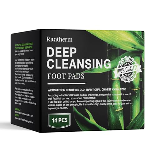 Rantherm Bamboo Vinegar Foot Pads - Natural Cleansing Patches (14 Pack)