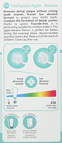 Chicco Apple-Banana Toothpaste for Babies, 50ml - Fluoride-Free