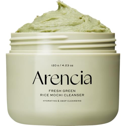 Arencia Korean Rice Mochi Face Cleanser - 4.23oz Green, Gentle Exfoliating Wash