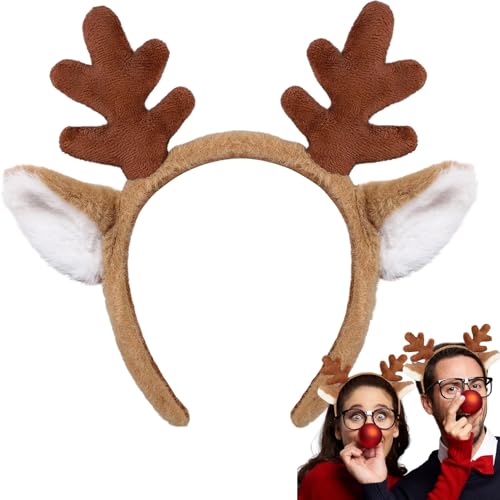 Deer Antler Headband for Adults - Lightweight Reindeer Costume Accessory