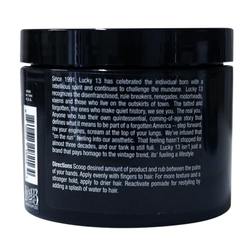 Lucky 13 Original Hair Pomade, High Hold & Shine, Fresh Scent, 4oz