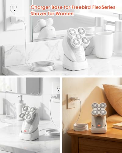 White Charging Dock for Freebird Flex Series Shaver - Anti-Slip Base & USB Cord