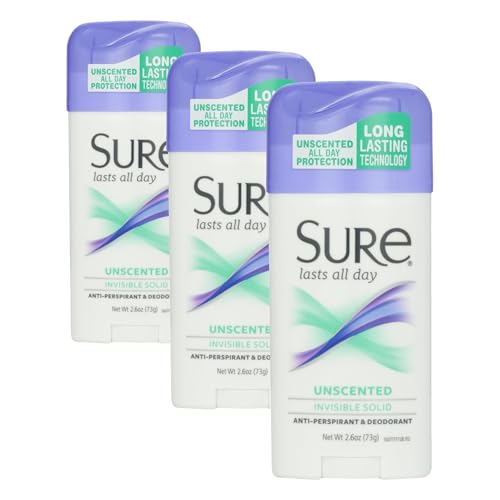 Sure Invisible Solid Unscented Antiperspirant - 3 Pack (2.6 oz)
