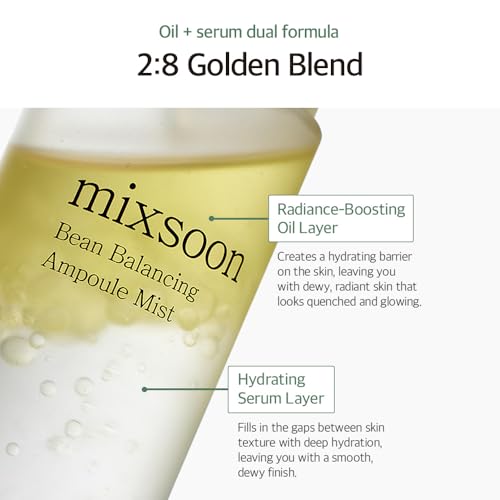 Mixsoon Hydrating Face Mist with Hyaluronic Acid - Balances Oil & Moisture, Soothes Skin, 100ml