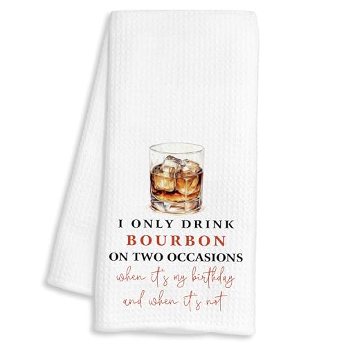 Funny Bourbon Kitchen Towels | Gifts for Whiskey Lovers | 16x24 Inch