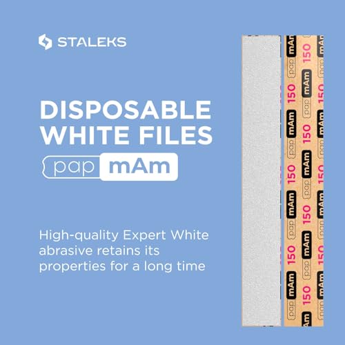 STALEKS PRO Expert 22 PapmAm Nail File Refills - 150 Grit, Pack of 50