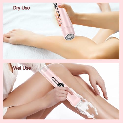 Light Pink Bikini Trimmer for Women - Electric Razor, Wet/Dry Use