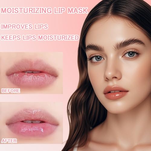 9 PCS Honey Pot Lip Balm Set, Hydrating Fruity Lip Mask with Applicator