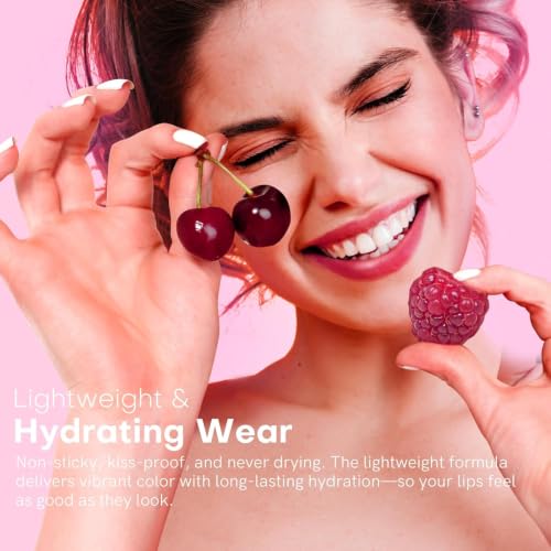 Bayfree Fruit Farm Lip Tint Stain Set 4 pcs - Lip & Cheek, Lightweight & Non-Sticky